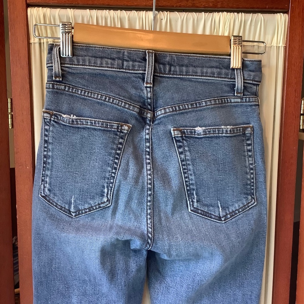 REFORMATION High & Skinny Jeans Rhine Wash Blue Denim Stretch Size 25 - Picture 5 of 8